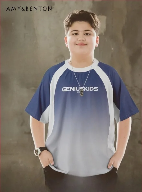 Boys Plus Size Quick-Dry T-Shirt Kids Gradient Breathable Short Sleeve Tee Loose Sportswear Top for Overweight Kids Boys Clothes
Boys Plus Size Quick-Dry T-Shirt Kids Gradient Breathable Short Sleeve Tee Loose Sportswear Top for Overweight Kids Boys Clothes
