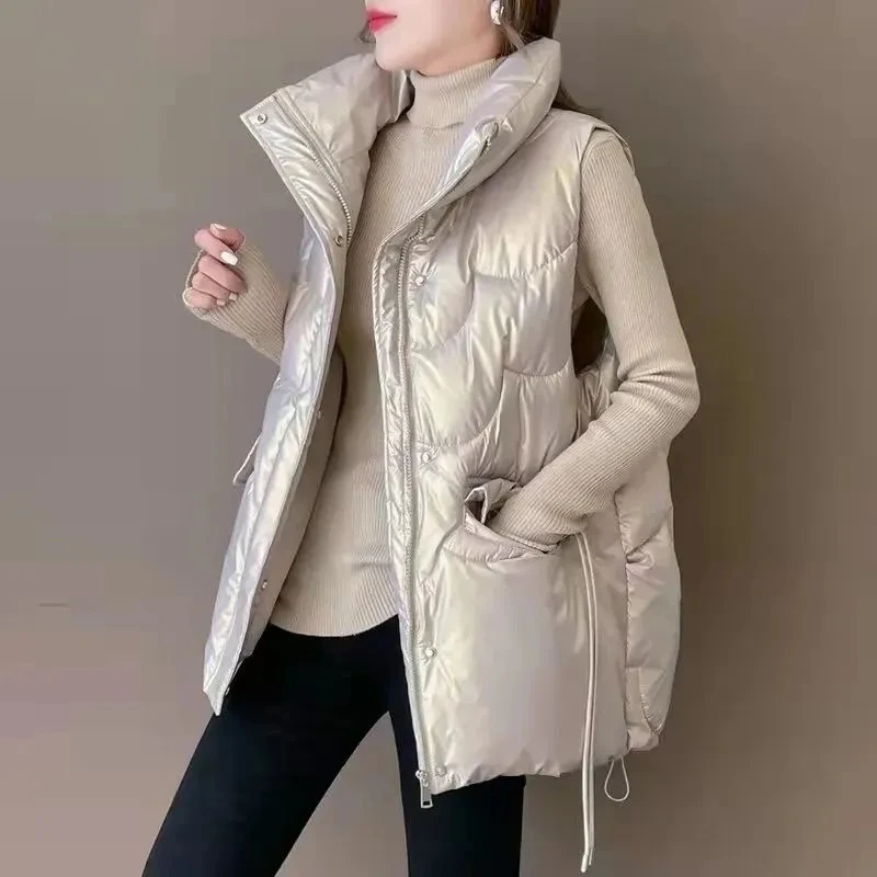 NEW Women's Down Cotton Vest Coat Autumn Winter Short Stand Collar Sleeveless Cotton Jacket Female Casual Quilted Waistcoat
NEW Women's Down Cotton Vest Coat Autumn Winter Short Stand Collar Sleeveless Cotton Jacket Female Casual Quilted Waistcoat