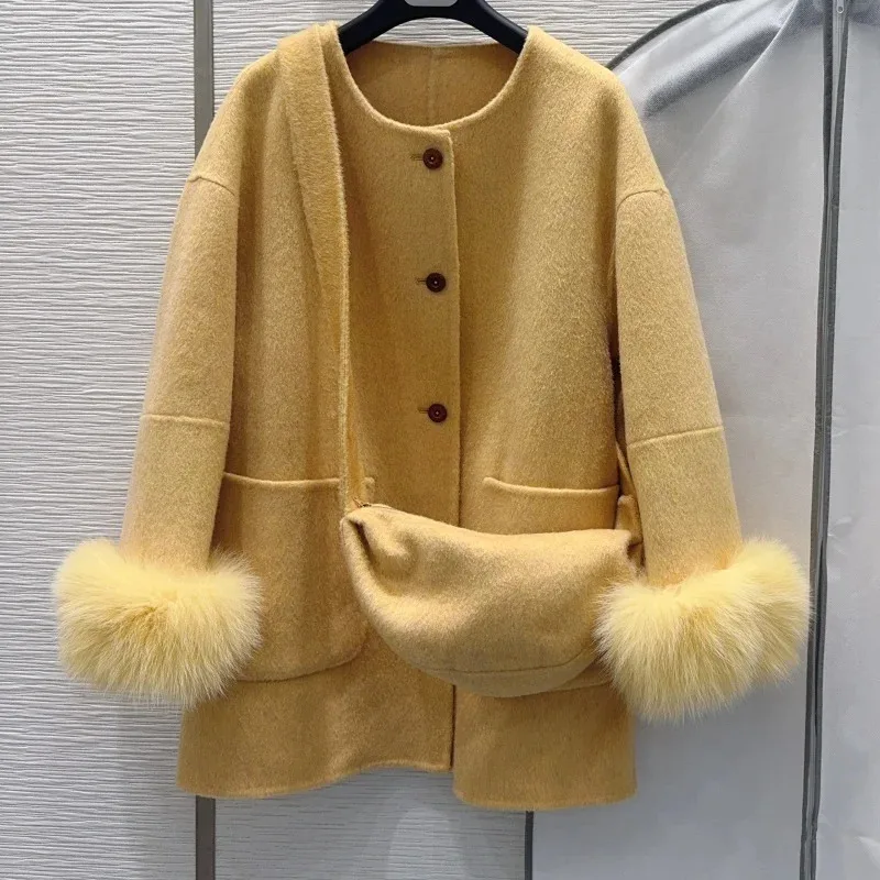 High-quality women's Korean-style new model elegant and sophisticated double-sided wool coat with a Versatile small bag 2582934
High-quality women's Korean-style new model elegant and sophisticated double-sided wool coat with a Versatile small bag 2582934