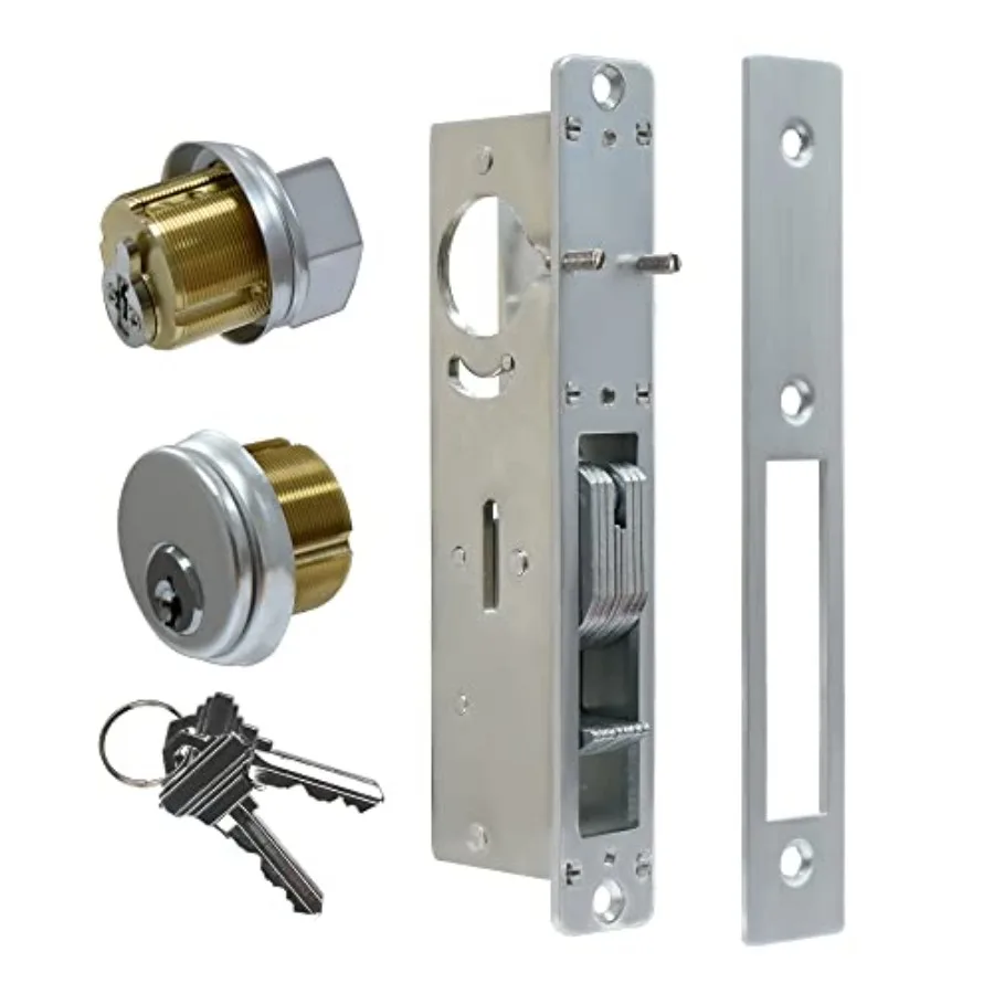 Commercial Mortise Door Lock with Thumbturn, 1-1/8" Backset Storefront Door Hook Bolt Lock, Solid Brass Cylinder, Direct Replac
Commercial Mortise Door Lock with Thumbturn, 1-1/8" Backset Storefront Door Hook Bolt Lock, Solid Brass Cylinder, Direct Replac