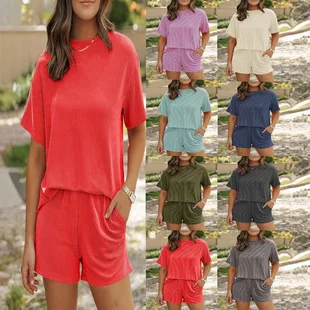 2025 Summer Women's Suit O-neck Short-sleeved T-shirt Elastic Waist Shorts Casual Fashion Street 2-piece Set
2025 Summer Women's Suit O-neck Short-sleeved T-shirt Elastic Waist Shorts Casual Fashion Street 2-piece Set