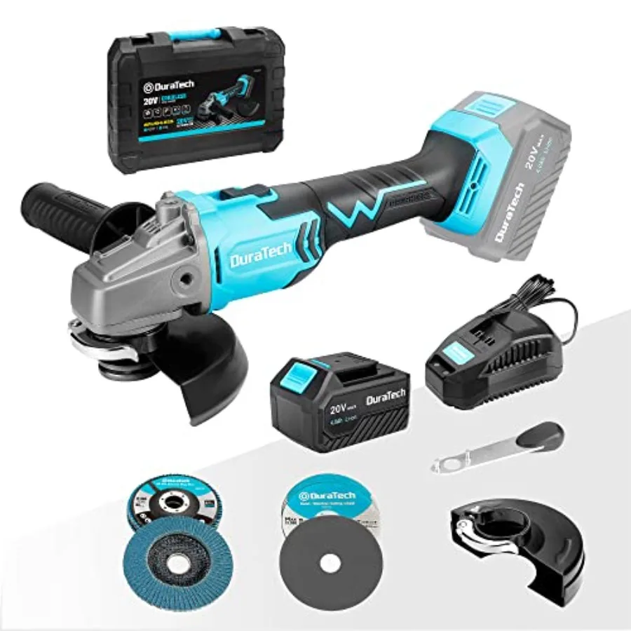 20V Cordless Angle Grinder Kit Brushless Motor 4-1/2 Disc Metal Cutting Grinding Tool with 4.0Ah Li-ion Battery Fast C
20V Cordless Angle Grinder Kit Brushless Motor 4-1/2 Disc Metal Cutting Grinding Tool with 4.0Ah Li-ion Battery Fast C