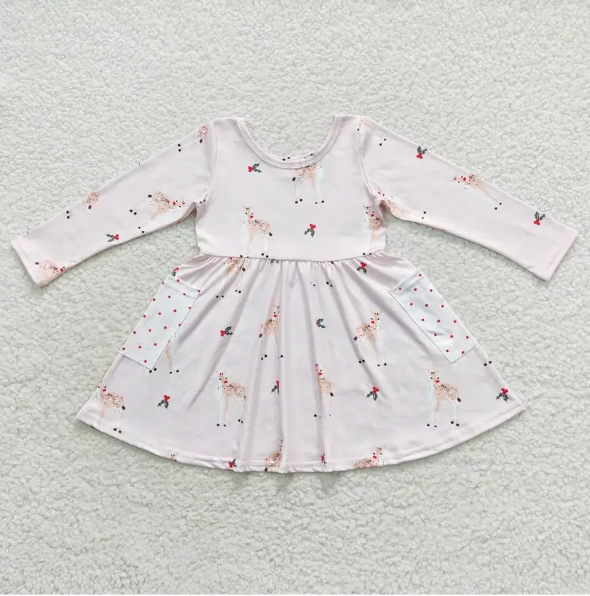 Kids Baby Girls Reindeer Long Sleeves Pocket Twirl Dress Infant Toddler Christmas Pink One Piece Dress
Kids Baby Girls Reindeer Long Sleeves Pocket Twirl Dress Infant Toddler Christmas Pink One Piece Dress