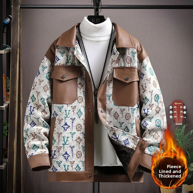 Thiened Fce Men's Jaet Autumn Winter Faion Splicing Embroidery Tassel Collar Warm Coat Youth ular Loose Fit Outer...
Thiened Fce Men's Jaet Autumn Winter Faion Splicing Embroidery Tassel Collar Warm Coat Youth ular Loose Fit Outer...