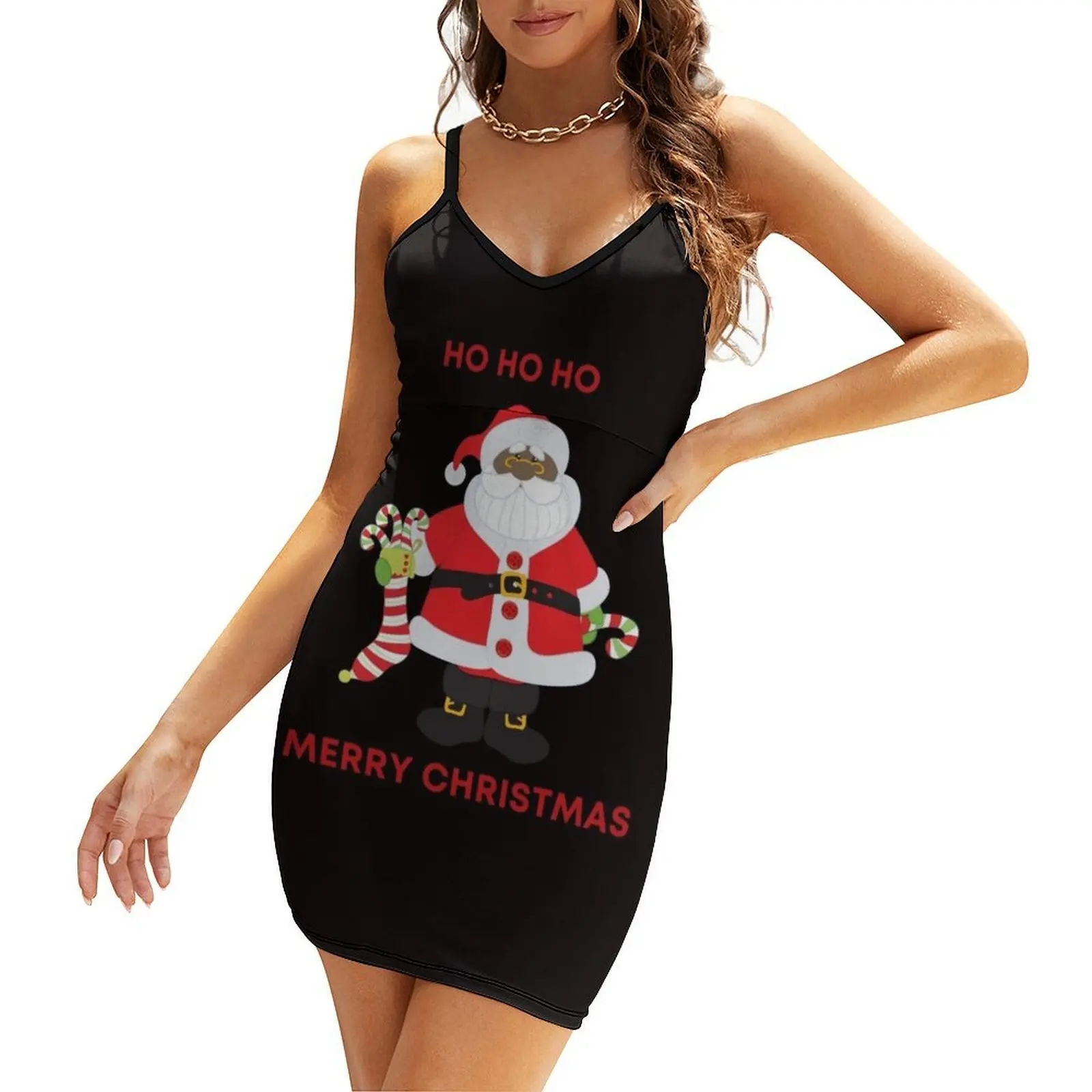 African American Santa Claus Ho Ho Ho Merry Christmas Xmas Sling Dress womens clothing summer clothes for women Dance dresses 
African American Santa Claus Ho Ho Ho Merry Christmas Xmas Sling Dress womens clothing summer clothes for women Dance dresses