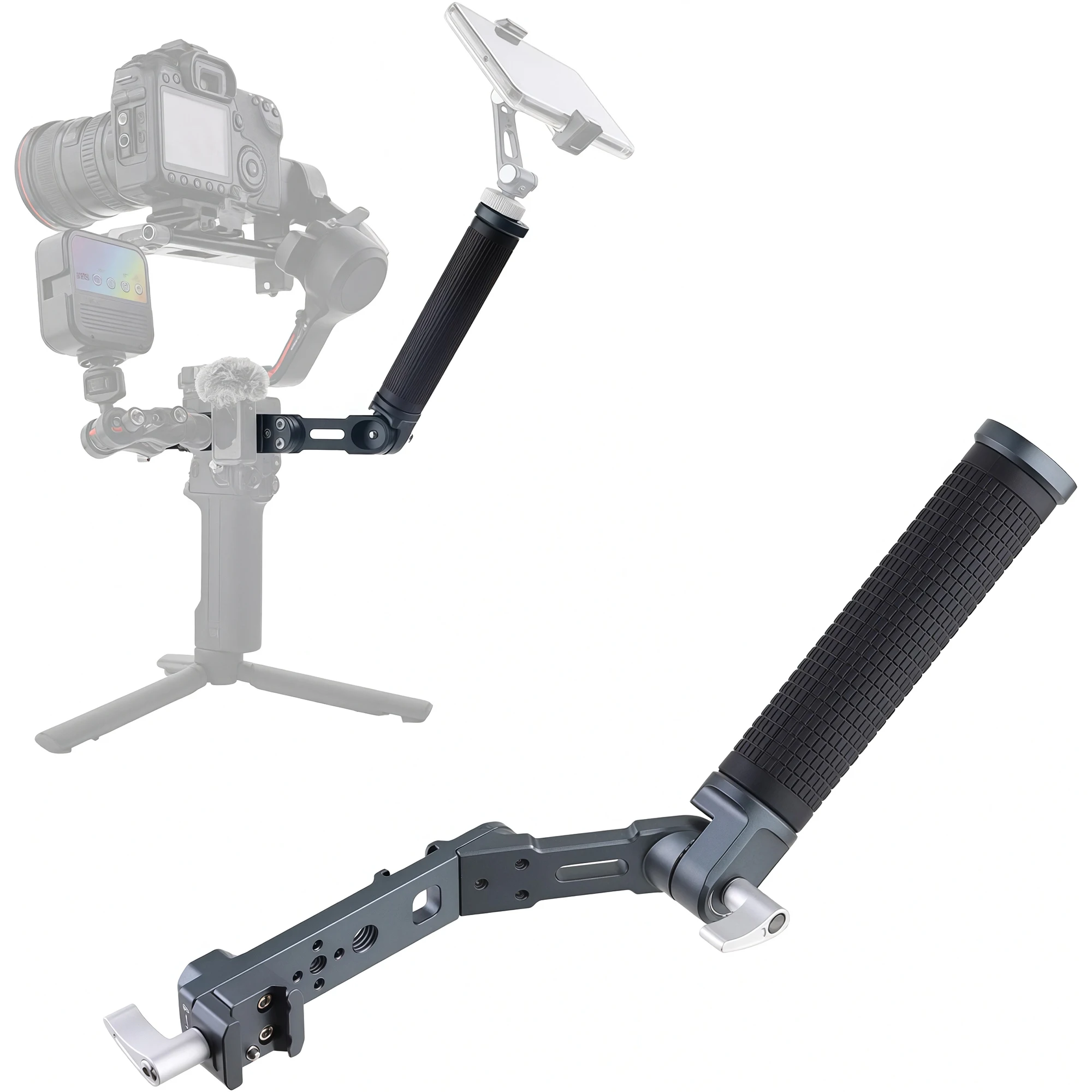 Adjustable Sling Handgrip Extension with NATO Clamp Cold Shoe Mount, Ergonomic Handle for DJI RS5 RS4 RS3 Pro Mini RSC2 Gimbal
Adjustable Sling Handgrip Extension with NATO Clamp Cold Shoe Mount, Ergonomic Handle for DJI RS5 RS4 RS3 Pro Mini RSC2 Gimbal