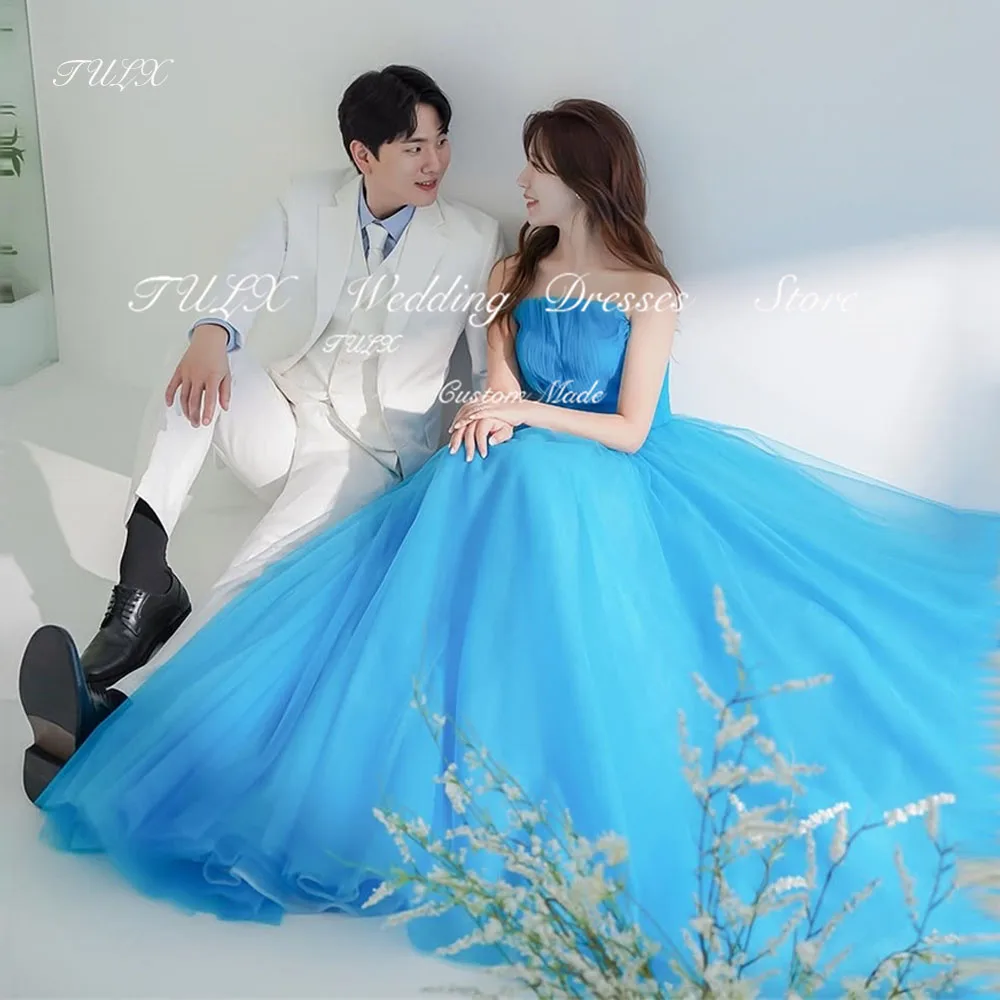 TULX Fairy Blue Tulle Evening Dress Korea Wedding Photo Shoot Dress Strapless Pleat Floor-Length Party Dress Corset Customized
TULX Fairy Blue Tulle Evening Dress Korea Wedding Photo Shoot Dress Strapless Pleat Floor-Length Party Dress Corset Customized