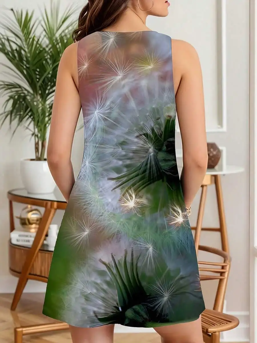 Women Sleeveless Dandelion Print Summer Casual Dress For Beach Vacation
Women Sleeveless Dandelion Print Summer Casual Dress For Beach Vacation