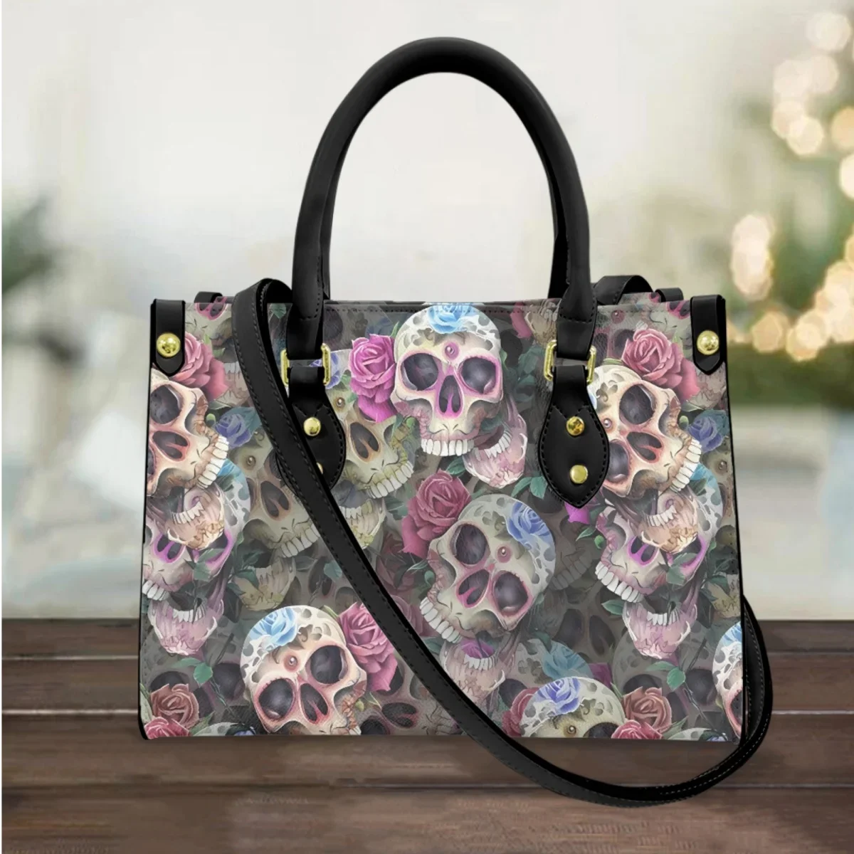 Top Handle Leather Messenger Bag Halloween Skull Rose Flower Print Vintage Ladies Shoulder Bag Gift Portable Party Shopping Tote
Top Handle Leather Messenger Bag Halloween Skull Rose Flower Print Vintage Ladies Shoulder Bag Gift Portable Party Shopping Tote