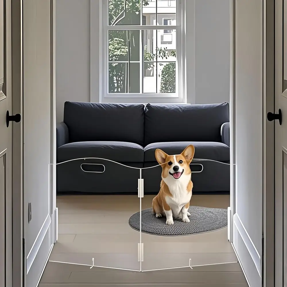 2-Panel Clear Acrylic Pet Gate for Indoor Use - No Drilling, Adjustable, Suitable for Home, Stairs, and Playpens
2-Panel Clear Acrylic Pet Gate for Indoor Use - No Drilling, Adjustable, Suitable for Home, Stairs, and Playpens