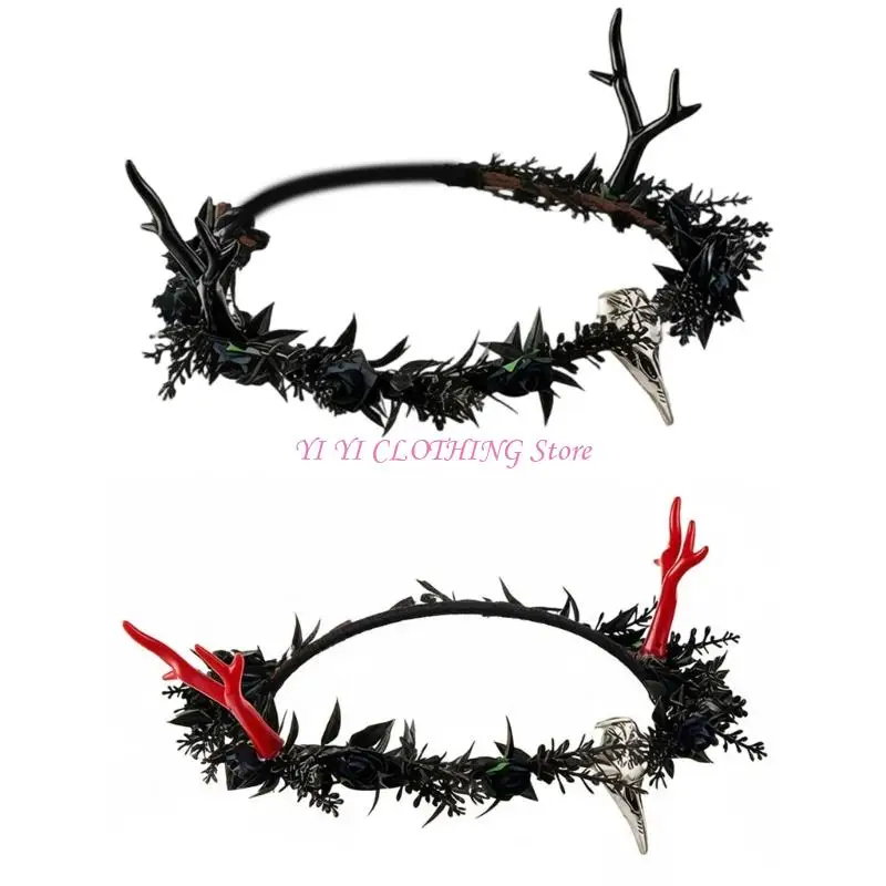 N5KF Flower Antler Headband For Women Girl Cosplay Party Costume Accessory Hairhoop for Halloween Party Photography Headwear
N5KF Flower Antler Headband For Women Girl Cosplay Party Costume Accessory Hairhoop for Halloween Party Photography Headwear