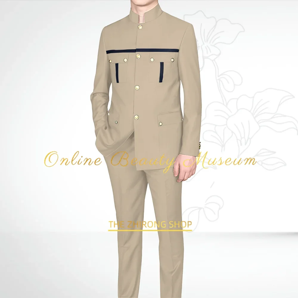 Men's khaki 2-piece suit (jacket+pants) African/Indian formal set wedding dating birthday prom anniversary party custom tuxedo
Men's khaki 2-piece suit (jacket+pants) African/Indian formal set wedding dating birthday prom anniversary party custom tuxedo