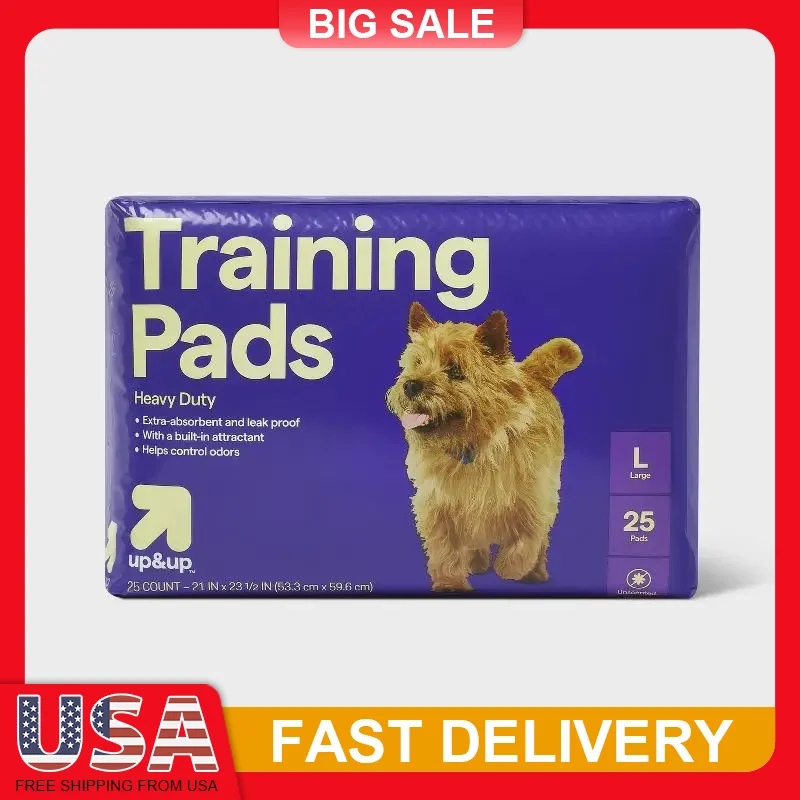 Large Dog Training Pads 25ct Extra Absorbency Heavy Duty Puppy Adult Unscented Leakproof Night Time Built in Attractant
Large Dog Training Pads 25ct Extra Absorbency Heavy Duty Puppy Adult Unscented Leakproof Night Time Built in Attractant