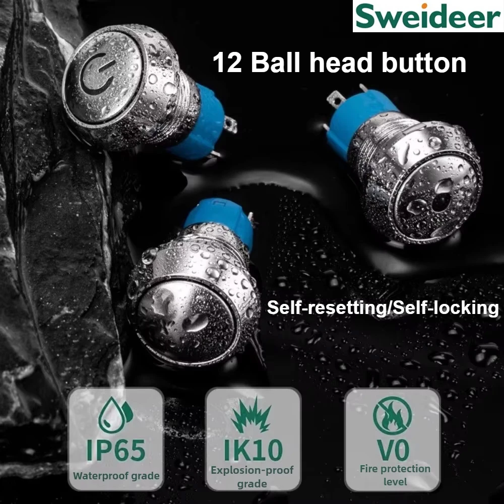 Одноточечный металлический кнопочный переключатель с шаровой головкой 12 мм и подсветкой, 12-24 В, самоблокирующийся круглый водонепроницаемый маленький переключатель с самовозвратом
Одноточечный металлический кнопочный переключатель с шаровой головкой 12 мм и подсветкой, 12-24 В, самоблокирующийся круглый водонепроницаемый маленький переключатель с самовозвратом