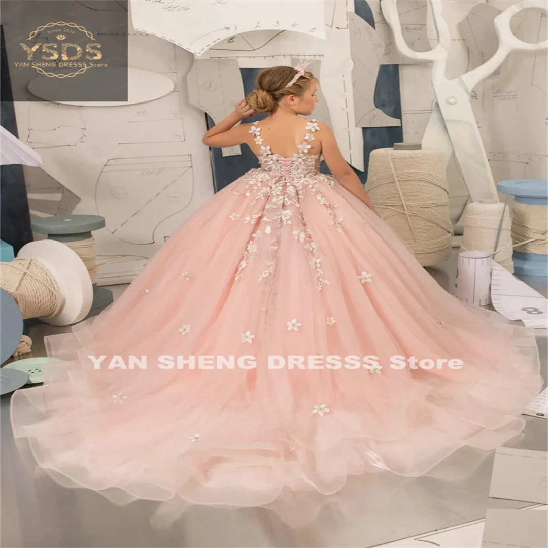 Flower Girl Dresses Pink Tulle White Flowers With Tailing Sleeveless For Wedding Birthday Party Banquet Princess Gowns
Flower Girl Dresses Pink Tulle White Flowers With Tailing Sleeveless For Wedding Birthday Party Banquet Princess Gowns