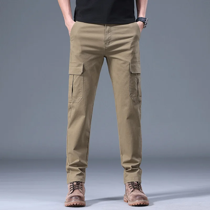 Новые осенние мужские брюки Slim Fit класса люкс, прямые, для работы, модные повседневные эластичные брюки цвета хаки, длинные, размер M
Новые осенние мужские брюки Slim Fit класса люкс, прямые, для работы, модные повседневные эластичные брюки цвета хаки, длинные, размер M