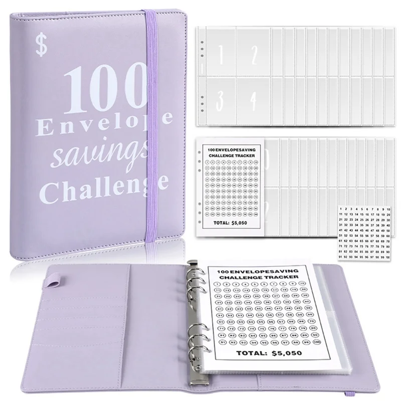 GO-100 Envelope Money Saving Challenge Binder, Reusable A5 Money Budget Binder Challenges Book
GO-100 Envelope Money Saving Challenge Binder, Reusable A5 Money Budget Binder Challenges Book