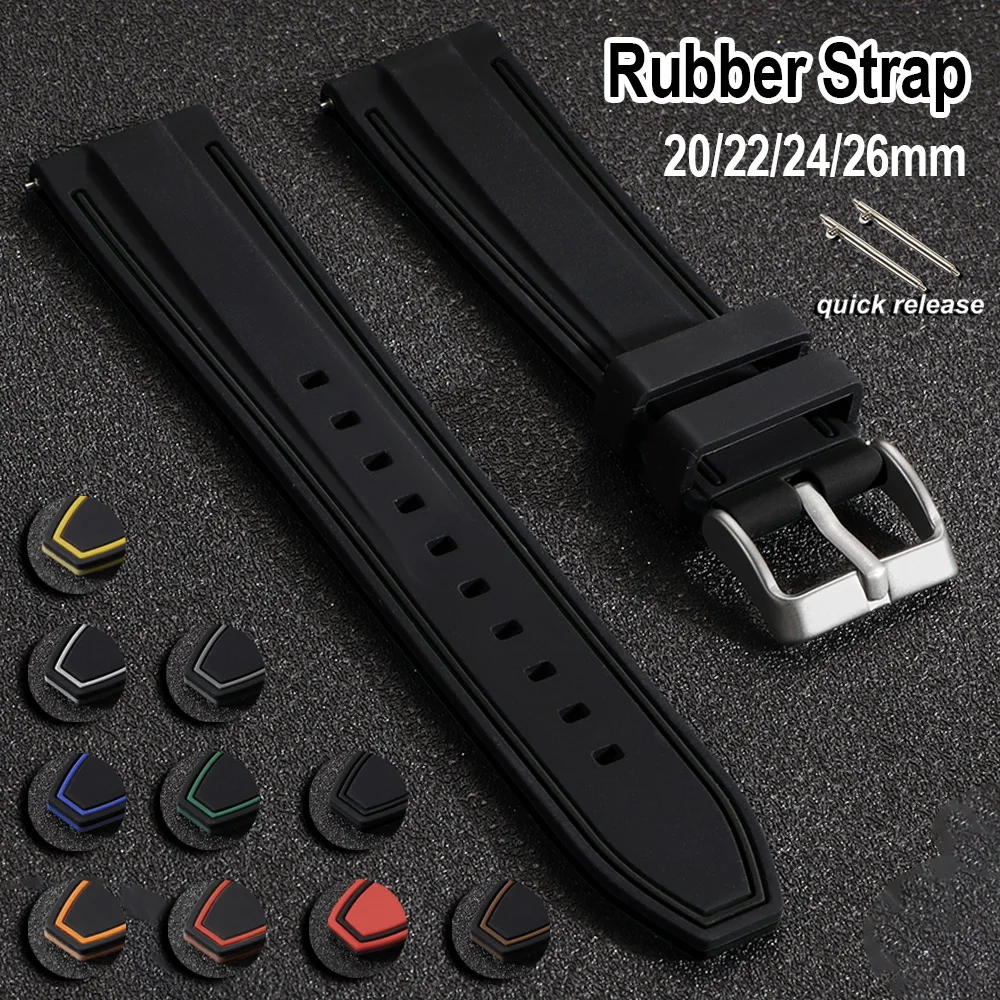 Quick Release Silicone Rubber Watch Strap 20mm 22mm 24mm 26mm Soft Sports Watch Band Black Green Orange Blue Wristband Bracelets
Quick Release Silicone Rubber Watch Strap 20mm 22mm 24mm 26mm Soft Sports Watch Band Black Green Orange Blue Wristband Bracelets