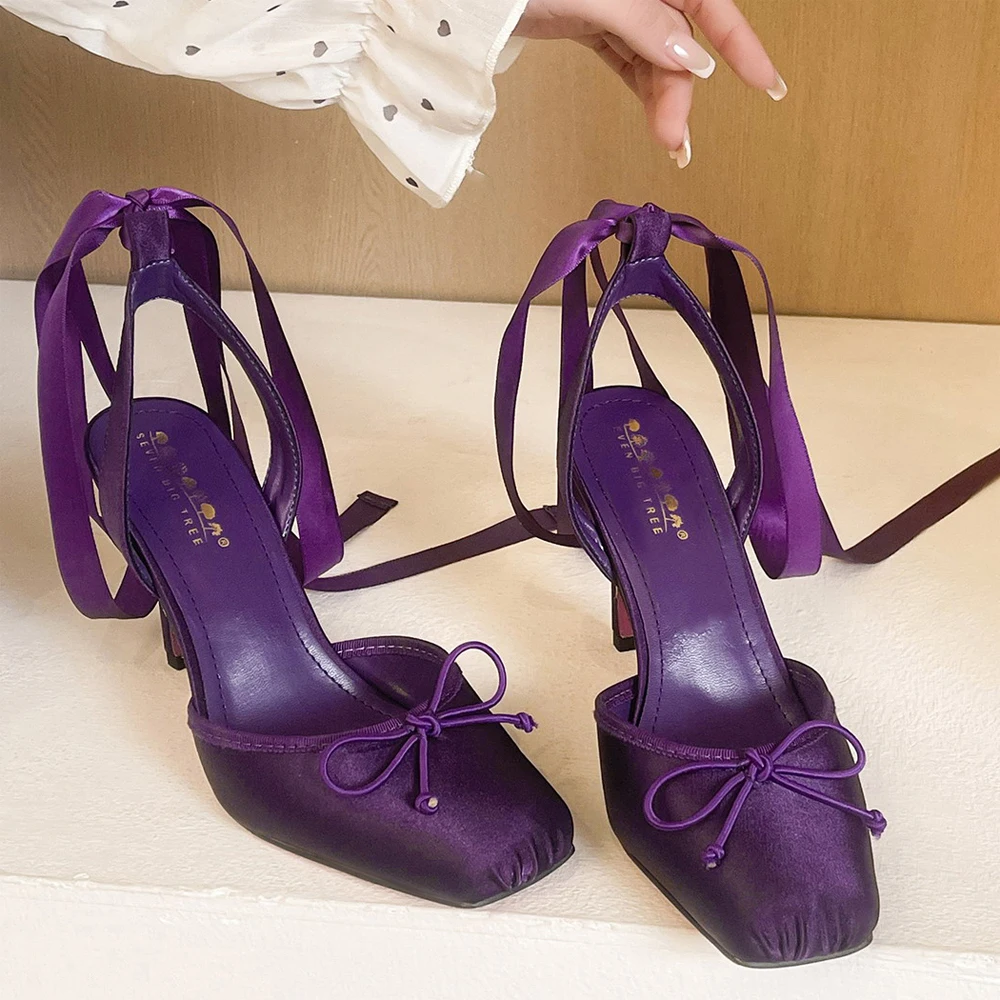 BIGTREE Shoes Square toe High Heels Silks Satins Women Pumps Stiletto 9 cm Heels Bowknot strap high-heeled Sandals Women Summer
BIGTREE Shoes Square toe High Heels Silks Satins Women Pumps Stiletto 9 cm Heels Bowknot strap high-heeled Sandals Women Summer