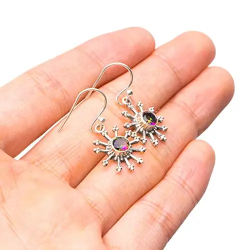 StarGems® Natural Mystical Topaz Handmade Boho 925 Sterling Silver Earrings 1" T3889
StarGems® Natural Mystical Topaz Handmade Boho 925 Sterling Silver Earrings 1" T3889