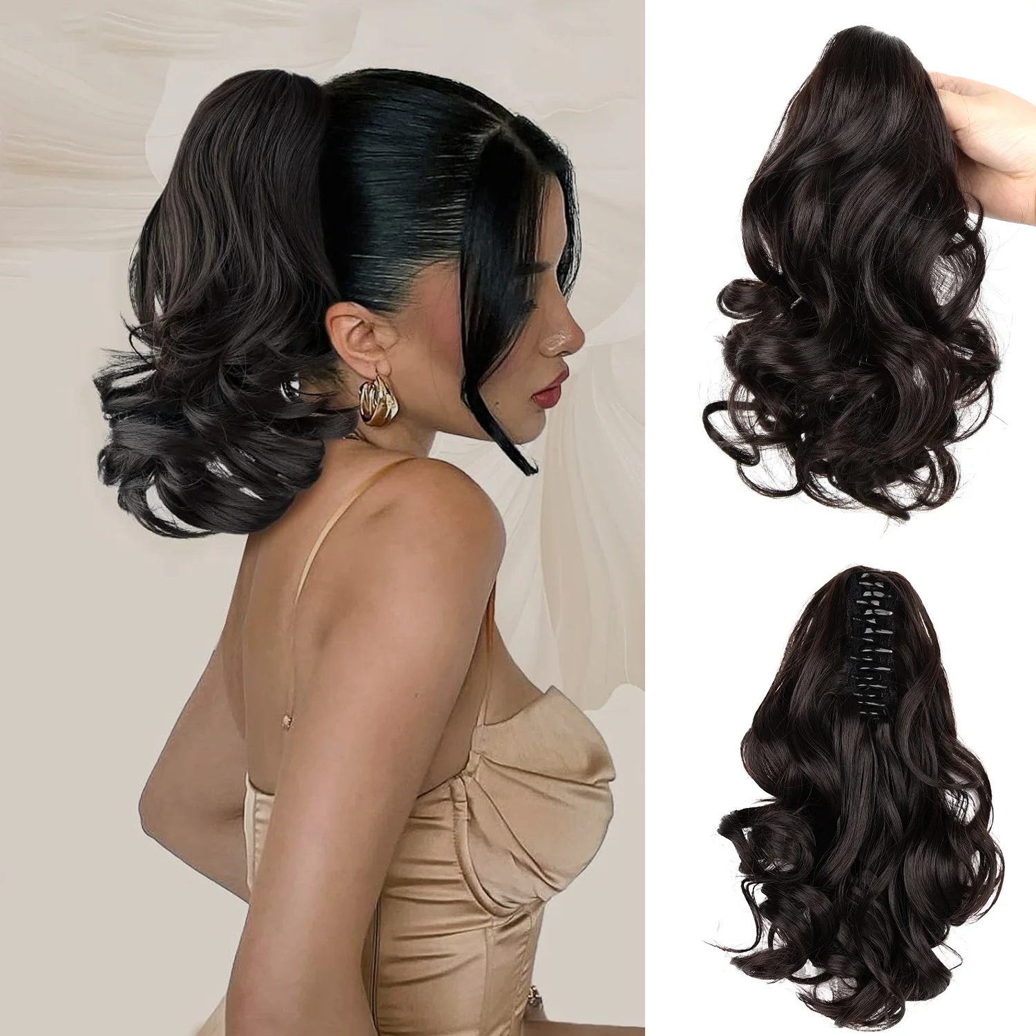 Ponytail Extensions,10 inch Short Claw Clip on Ponytail Extensions Chocolate Brown Synthetic Curly Wavy Pony Tails Hairpieces
Ponytail Extensions,10 inch Short Claw Clip on Ponytail Extensions Chocolate Brown Synthetic Curly Wavy Pony Tails Hairpieces