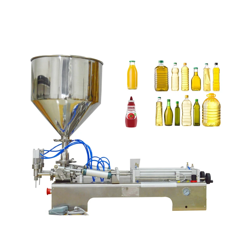Pneumatic Piston Pump Semi-automatic Garlic Curry Sesame Sauce Honey Jam Liquid Chili Sauce Bottle Filling Machine
Pneumatic Piston Pump Semi-automatic Garlic Curry Sesame Sauce Honey Jam Liquid Chili Sauce Bottle Filling Machine