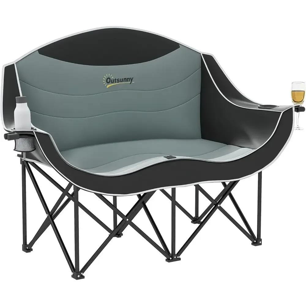 Two-Person Padded Folding Camp Chair with Armrests, Drink Holders, and Carry Bag, Supports Up to 552 lbs.
Two-Person Padded Folding Camp Chair with Armrests, Drink Holders, and Carry Bag, Supports Up to 552 lbs.