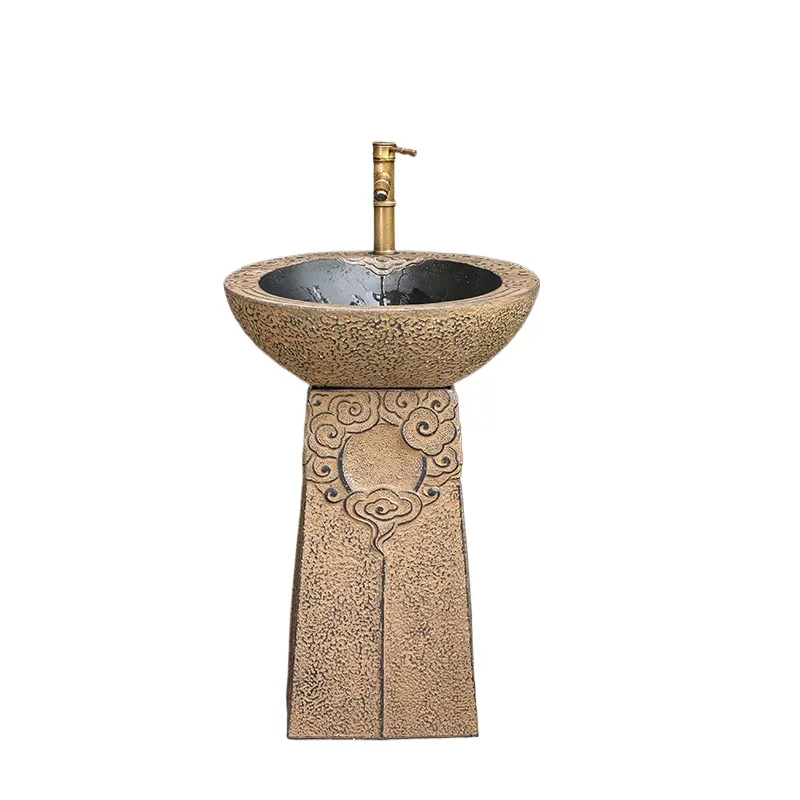 Outdoor column wash basin Chinese balcony floor-to-ceiling wash basin Outdoor villa courtyard art creative wash basin
Outdoor column wash basin Chinese balcony floor-to-ceiling wash basin Outdoor villa courtyard art creative wash basin