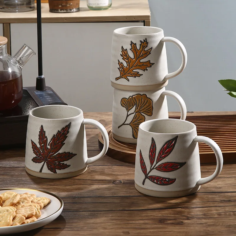Leaf Relief Hand Painted Ceramic Mug Rustic Coffee Cup for Breakfast Artisan Home Use
Leaf Relief Hand Painted Ceramic Mug Rustic Coffee Cup for Breakfast Artisan Home Use