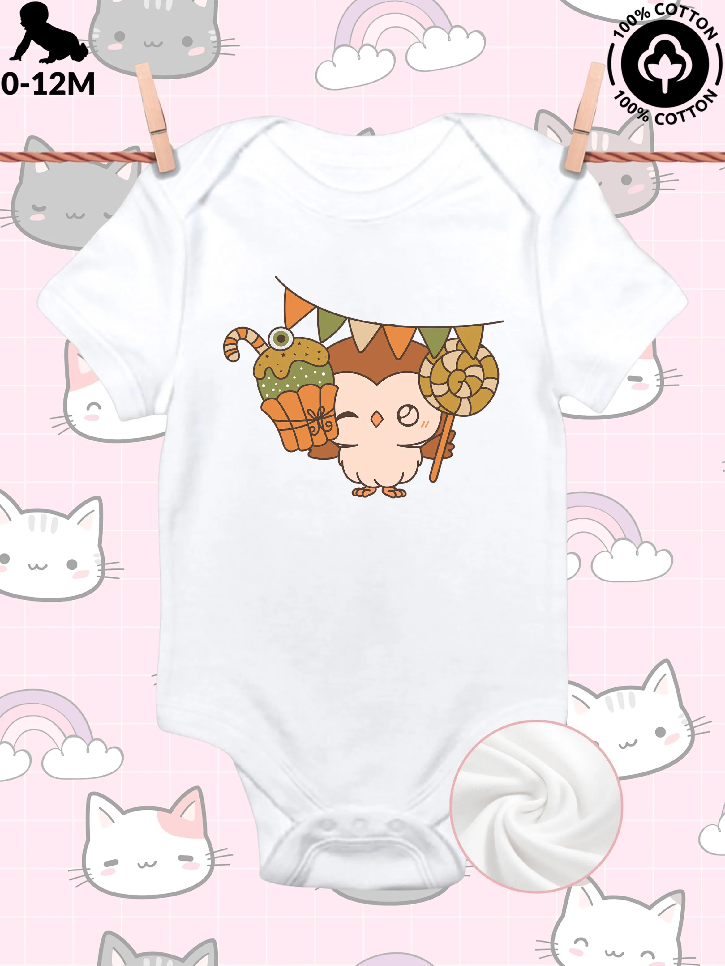 Cute Halloween Owl 04 Unisex Baby Crawling Suit, Pure Cotton Soft Onesie, All-Season Wear White Bodysuit 190GSM
Cute Halloween Owl 04 Unisex Baby Crawling Suit, Pure Cotton Soft Onesie, All-Season Wear White Bodysuit 190GSM