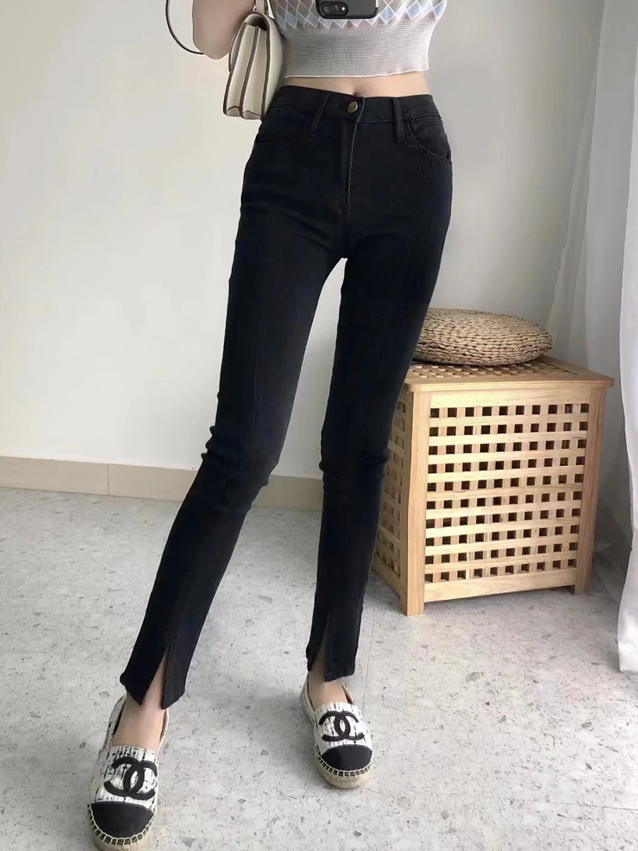 Slim Fit High Waist Stretchy Bla Nine-Piece Women's Jeans Spring Autumn New Sle Front Slit Butt Lifting Cotton Denim
Slim Fit High Waist Stretchy Bla Nine-Piece Women's Jeans Spring Autumn New Sle Front Slit Butt Lifting Cotton Denim