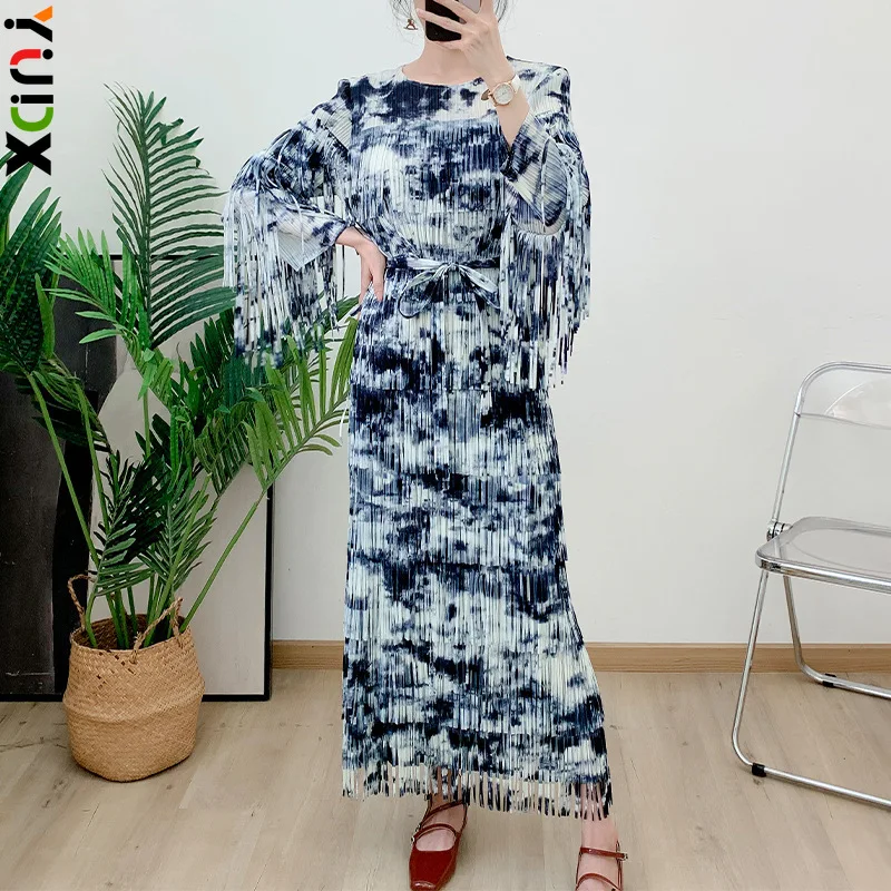 Miyake Pleated Women's Classic Dress Tassel Long Sleeve Design Loose Slim Comfortable Casual Girls Long Dress 2024 Summer New
Miyake Pleated Women's Classic Dress Tassel Long Sleeve Design Loose Slim Comfortable Casual Girls Long Dress 2024 Summer New