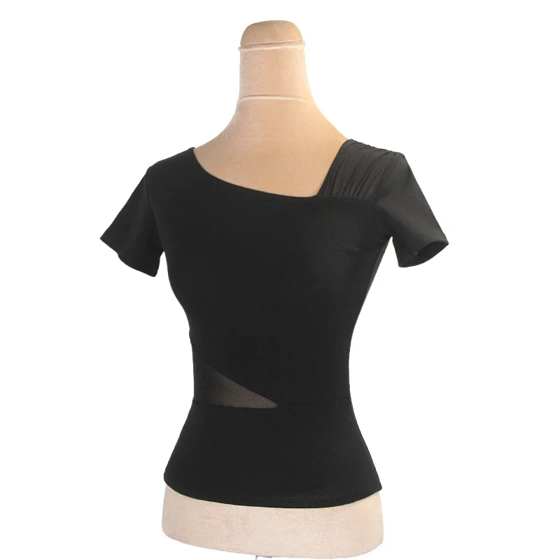 New Latin dance practice tops black slimming short sleeved top for women's tango cha cha samba professional training clothing
New Latin dance practice tops black slimming short sleeved top for women's tango cha cha samba professional training clothing
