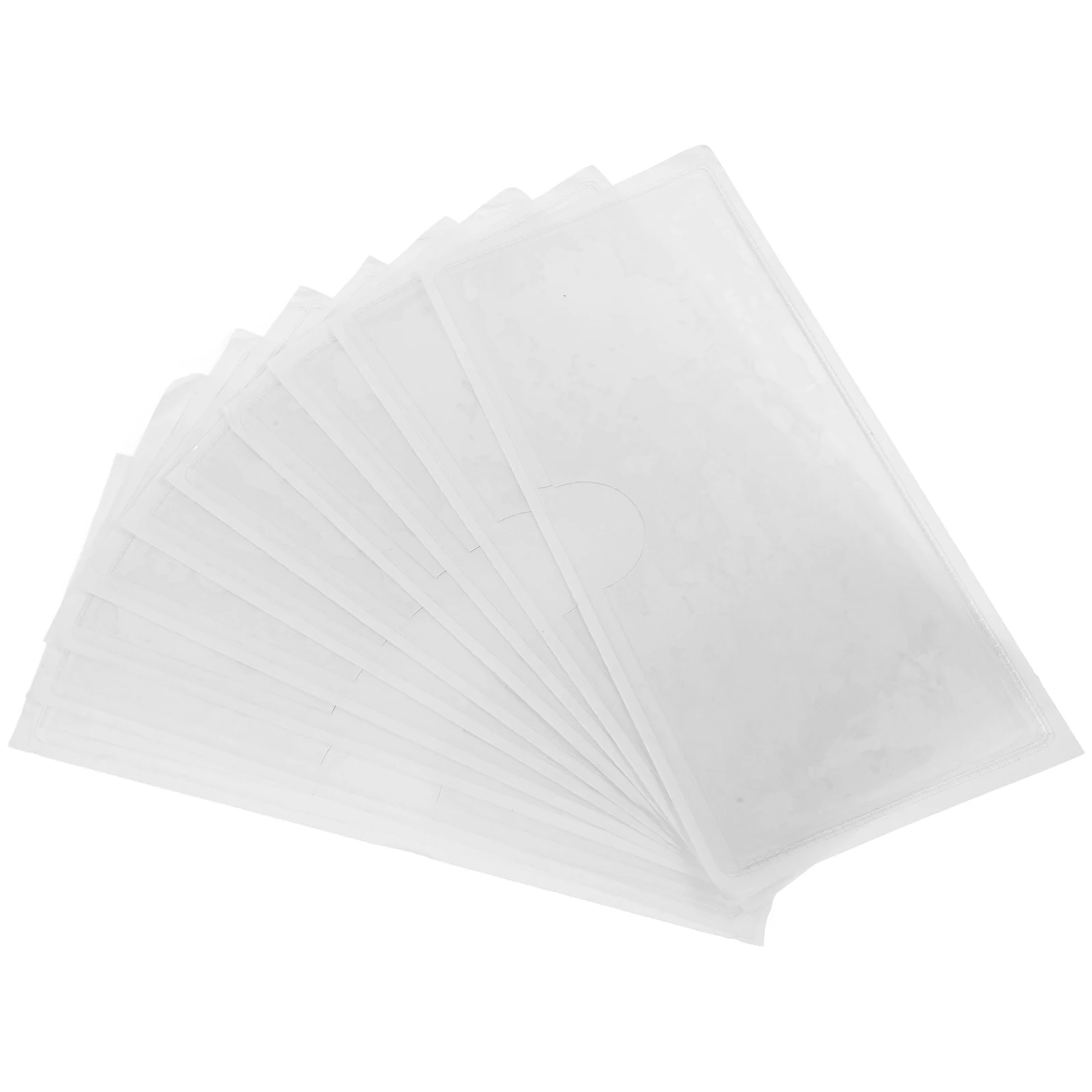 10 Pcs Transparent Adhesive Label Bags Clear PVC Document Holders Waterproof Pocket Sleeves Business Cards Library Storage
10 Pcs Transparent Adhesive Label Bags Clear PVC Document Holders Waterproof Pocket Sleeves Business Cards Library Storage