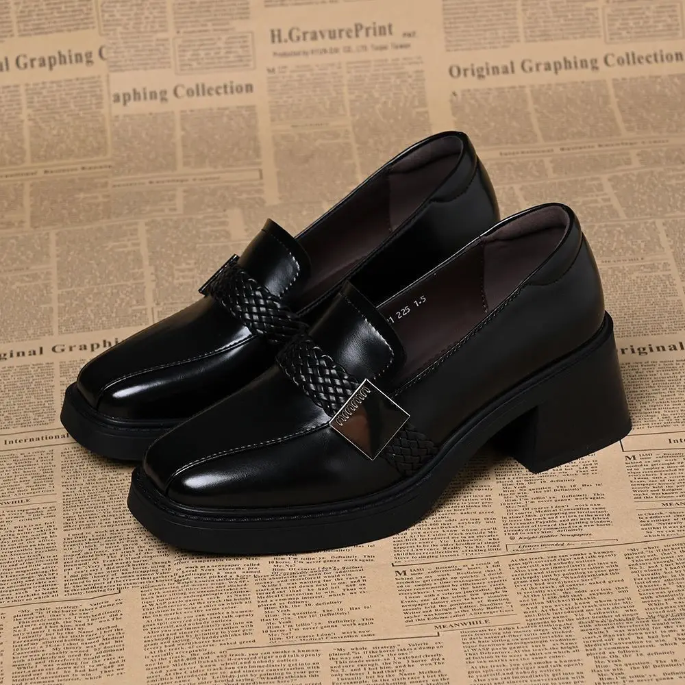 Women's Chunky High Heel Loafer Shoes Belt Buckle Square Toe British Style 2026 New Spring Autumn Deep Vamp
Women's Chunky High Heel Loafer Shoes Belt Buckle Square Toe British Style 2026 New Spring Autumn Deep Vamp