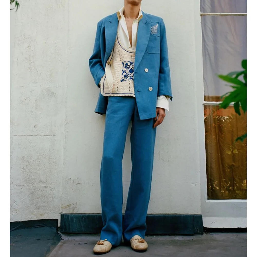 2025 Linen New Style Men's Suits Chic High Quality Boutique Male Suit Set Social Party Travel 2 Pieces Jacket Pants
2025 Linen New Style Men's Suits Chic High Quality Boutique Male Suit Set Social Party Travel 2 Pieces Jacket Pants