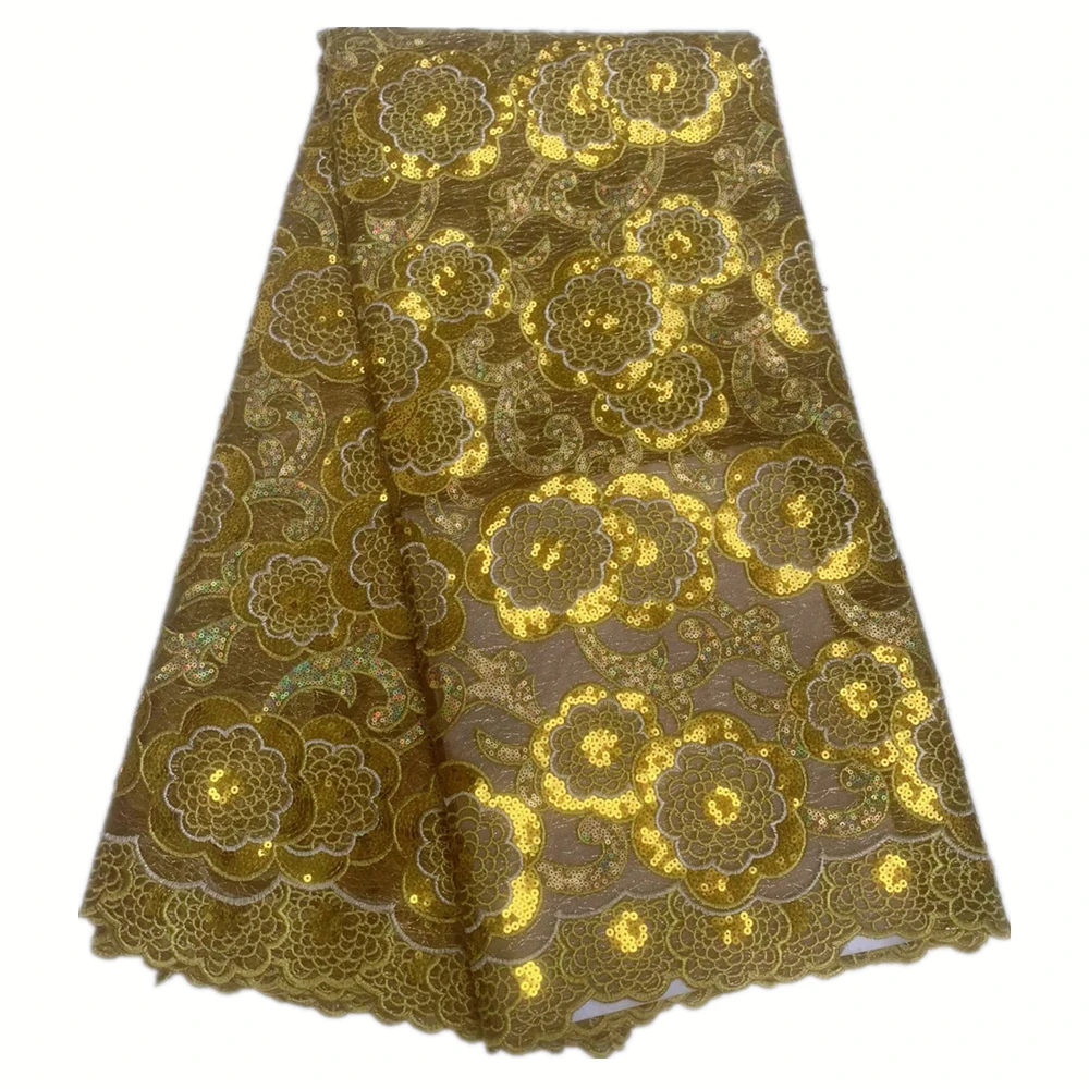 Golden Lace French Net Fabric With Sequins Embroidery Tulle Lace African Women's Dress Garment Lace
Golden Lace French Net Fabric With Sequins Embroidery Tulle Lace African Women's Dress Garment Lace
