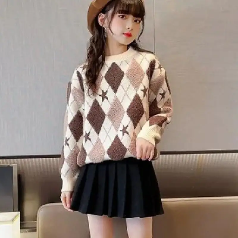 Kawaii модный свитер с длинными рукавами для девочек, пуловер для студентов, осень-зима, повседневный трикотаж с круглым вырезом, топы, детская одежда, новинка
Kawaii модный свитер с длинными рукавами для девочек, пуловер для студентов, осень-зима, повседневный трикотаж с круглым вырезом, топы, детская одежда, новинка