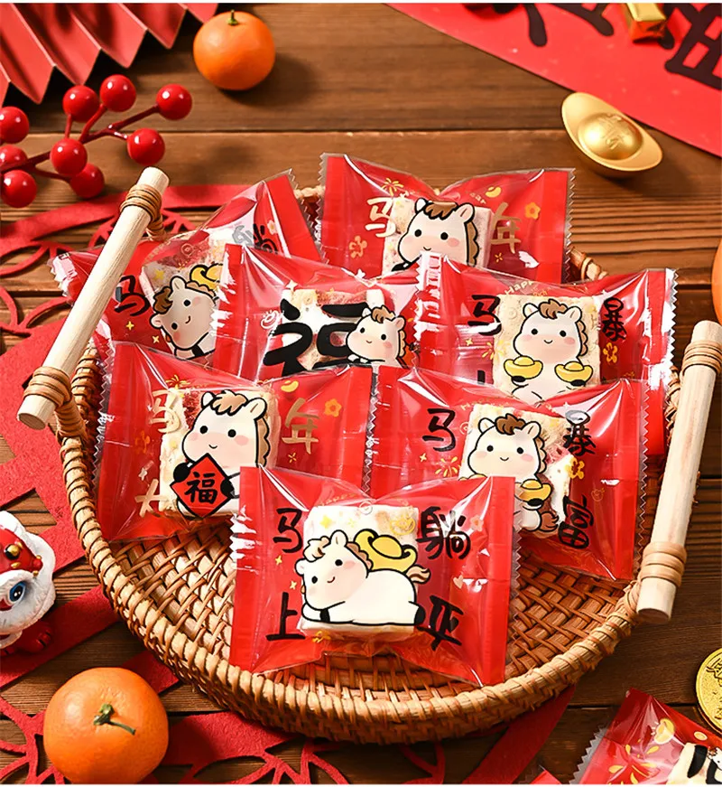 100Pcs 7x10cm 2026 Chinese Horse New Year Snowflake Crispy Packaging Baking Nougat Cookie Candy Machine Sealing Bags
100Pcs 7x10cm 2026 Chinese Horse New Year Snowflake Crispy Packaging Baking Nougat Cookie Candy Machine Sealing Bags