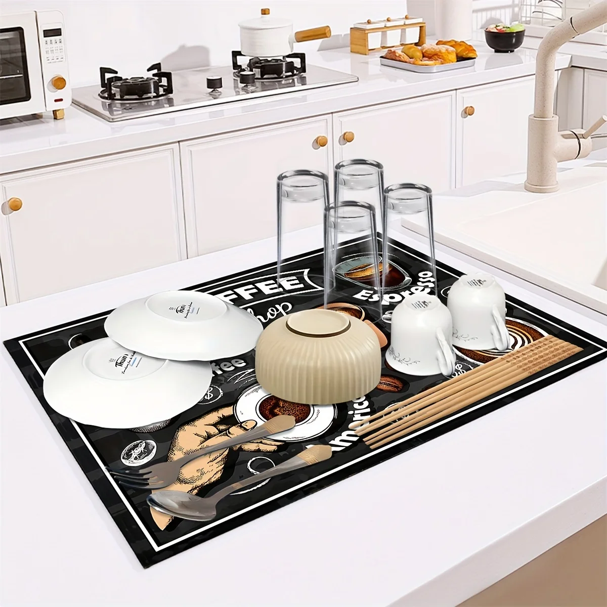 1PC Coffee Machine Absorbent Drainage Mat Countertop Cutlery Drying Mat Kitchen Placemat Coffee Cutlery Drying Mat
1PC Coffee Machine Absorbent Drainage Mat Countertop Cutlery Drying Mat Kitchen Placemat Coffee Cutlery Drying Mat