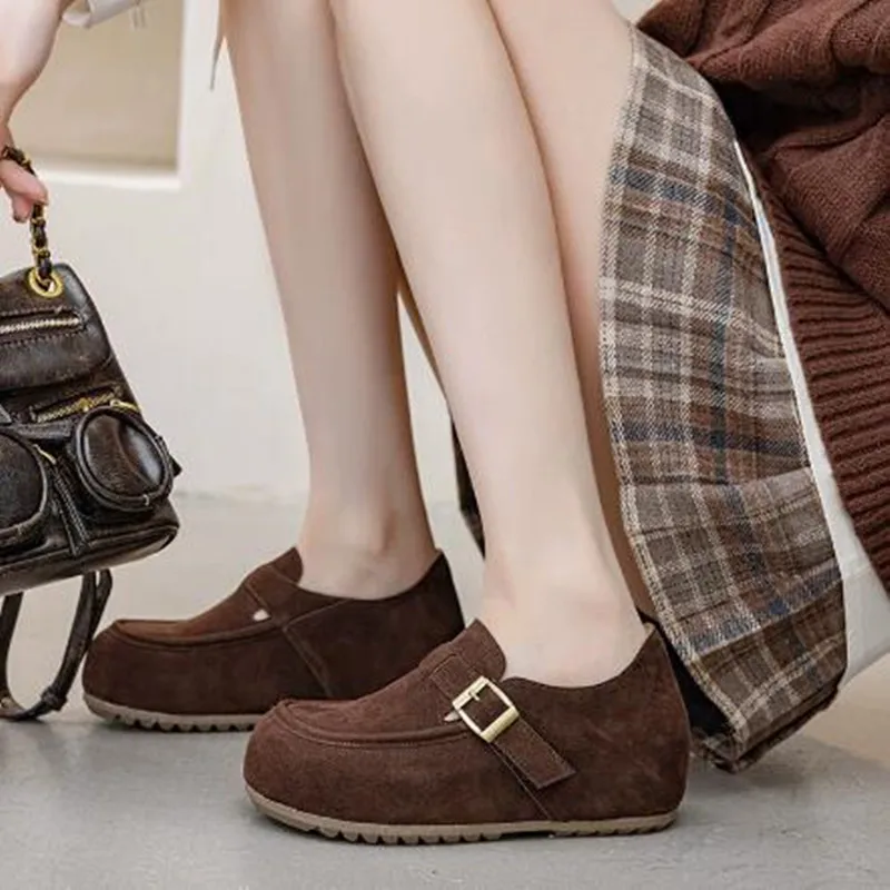 Luxury Genuine Leather Women Fashionable Retro Thick Bottom Platform Shoes Casual 6cm Slip-On Versatile Flat Bottom Single Shoes
Luxury Genuine Leather Women Fashionable Retro Thick Bottom Platform Shoes Casual 6cm Slip-On Versatile Flat Bottom Single Shoes