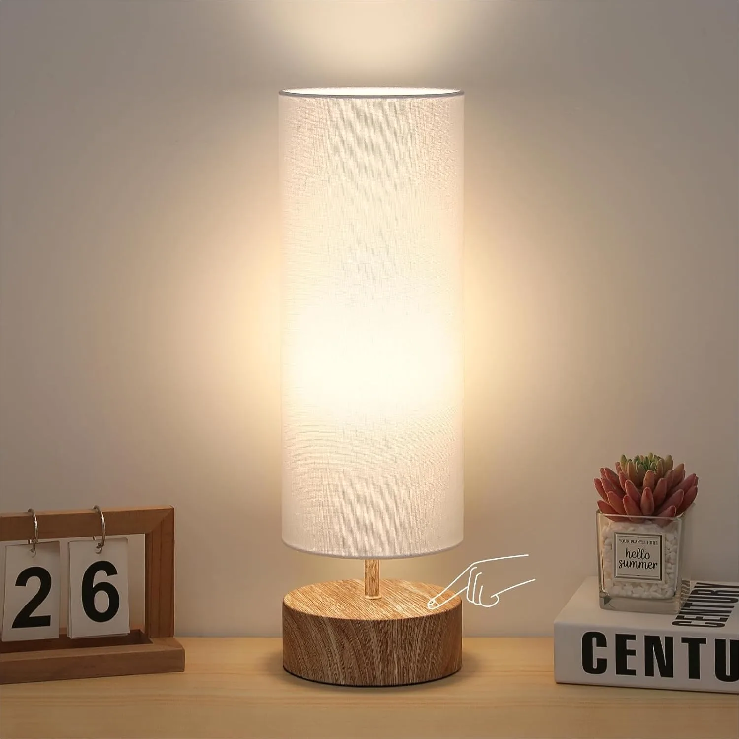 Touch Table Lamp, 3 Way Dimmable Bedside Nightstand Lamp with Metal Base Wood Grain and White Shade, Simple Night Light for
Touch Table Lamp, 3 Way Dimmable Bedside Nightstand Lamp with Metal Base Wood Grain and White Shade, Simple Night Light for
