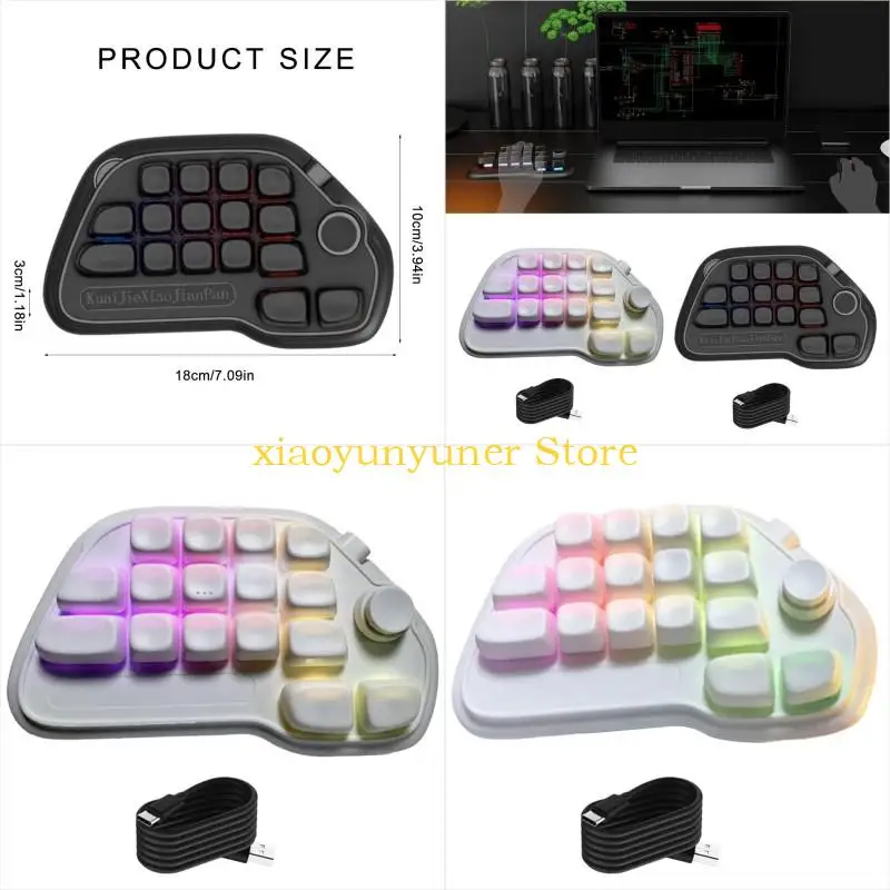 17 Key Mini Keypad Support Color Backlight and Wireless Hot Swappable For Gaming P9JB
17 Key Mini Keypad Support Color Backlight and Wireless Hot Swappable For Gaming P9JB