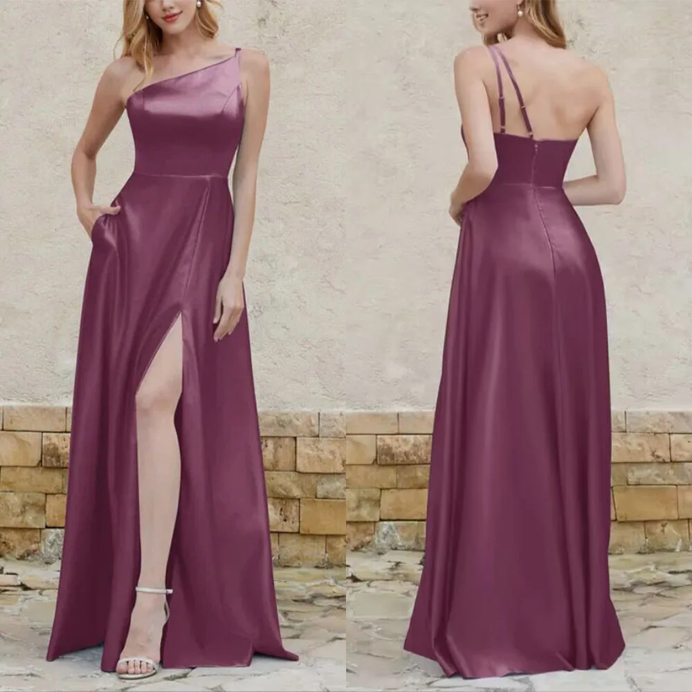 High Quality Customized Floor Length One Shoulder High Fork Backless Sleeveless Zipper Vestidos Para Bodas Mujer Invitada فستان
High Quality Customized Floor Length One Shoulder High Fork Backless Sleeveless Zipper Vestidos Para Bodas Mujer Invitada فستان