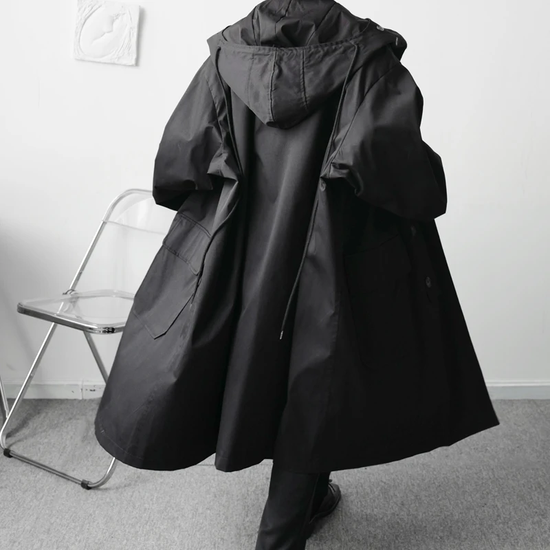 Bla Long A-Line Coat Men's Knee-Length Windproof Jaet y Outerwear Youth Trendy Autumn Cool Sle Hooded Single Button
Bla Long A-Line Coat Men's Knee-Length Windproof Jaet y Outerwear Youth Trendy Autumn Cool Sle Hooded Single Button