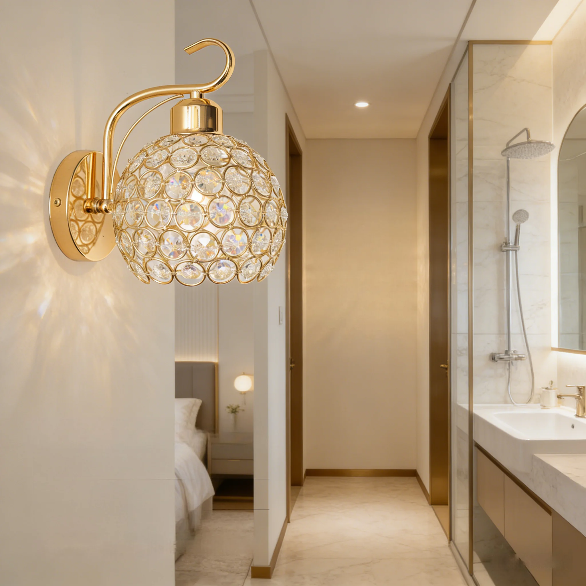 Хрустальная прикроватная лампа, светодиодный настенный светильник, современный минималистичный настенный светильник для спальни, коридора, лестницы, гостиной, в европейском стиле.
Хрустальная прикроватная лампа, светодиодный настенный светильник, современный минималистичный настенный светильник для спальни, коридора, лестницы, гостиной, в европейском стиле.