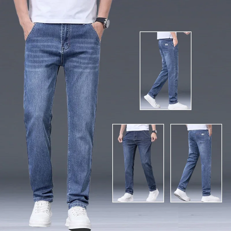 Мужские дышащие универсальные джинсовые брюки, корейская версия, удобные синие брюки, новые мужские летние тонкие облегающие эластичные джинсы
Мужские дышащие универсальные джинсовые брюки, корейская версия, удобные синие брюки, новые мужские летние тонкие облегающие эластичные джинсы