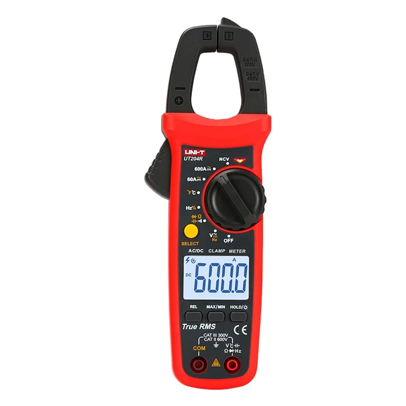 UT204R Digital Clamp Meter True RMS 60mF AC DC 600A 600V -40~1000 Celsius Pince Amperemetrique
UT204R Digital Clamp Meter True RMS 60mF AC DC 600A 600V -40~1000 Celsius Pince Amperemetrique