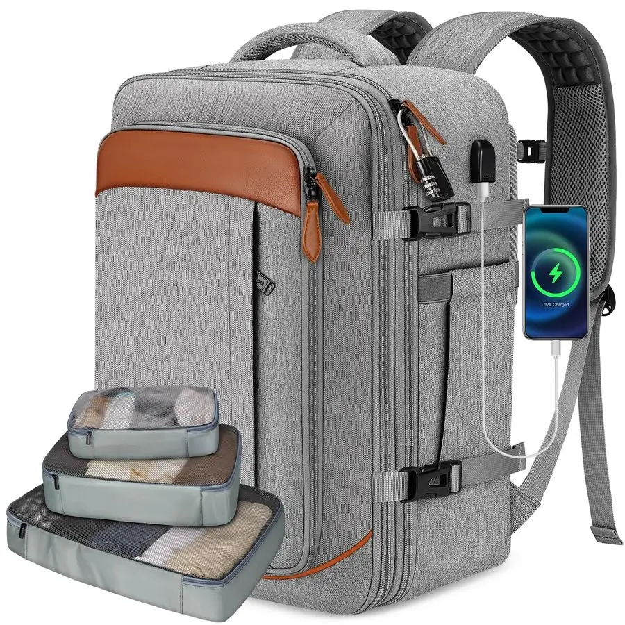 on Backpack, Flight Approved 18x14x8 Travel Backpack with 3 Packing Cubes, Expandable Large 40L Travel Bag fits 17.3 Laptop, Ant
on Backpack, Flight Approved 18x14x8 Travel Backpack with 3 Packing Cubes, Expandable Large 40L Travel Bag fits 17.3 Laptop, Ant