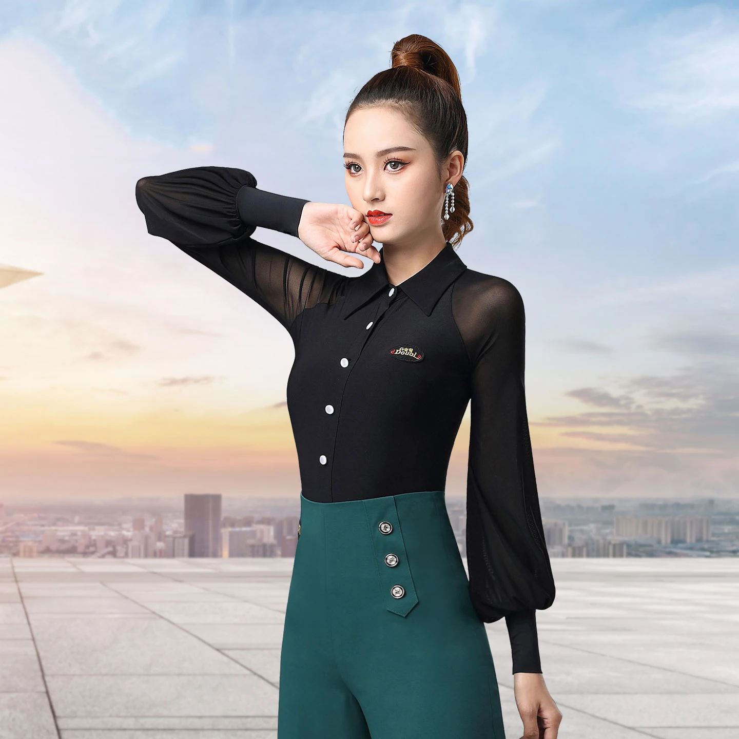 2025 Women Modern Dance Top Lantern Sleeve Mesh Shirt Jumpsuit Chacha Rumba Tango Dance Dress Latin Dance Costumes Wear DN21034
2025 Women Modern Dance Top Lantern Sleeve Mesh Shirt Jumpsuit Chacha Rumba Tango Dance Dress Latin Dance Costumes Wear DN21034